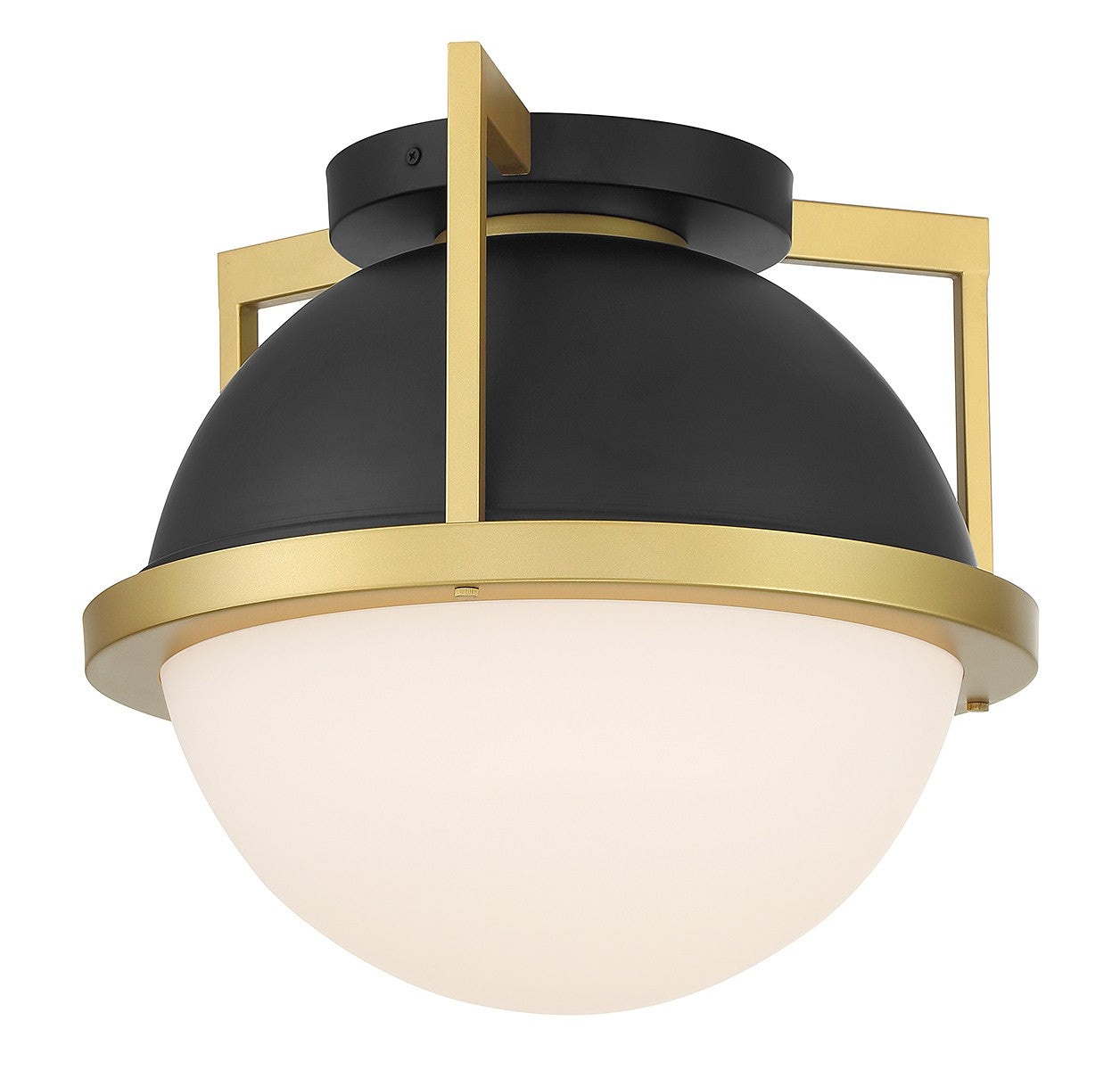 Savoy House - 6-4602-1-143 - One Light Flush Mount - Carlysle - Matte Black with Warm Brass