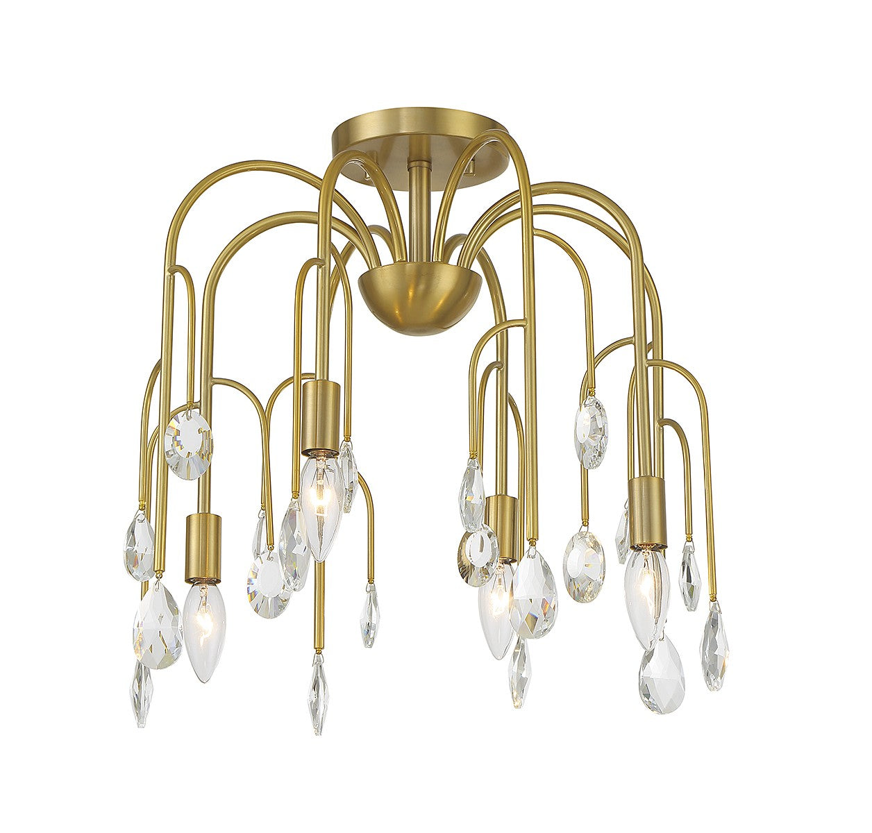 Savoy House - 6-6684-4-127 - Four Light Convertible Semi-Flush or Pendant - Anholt - Noble Brass