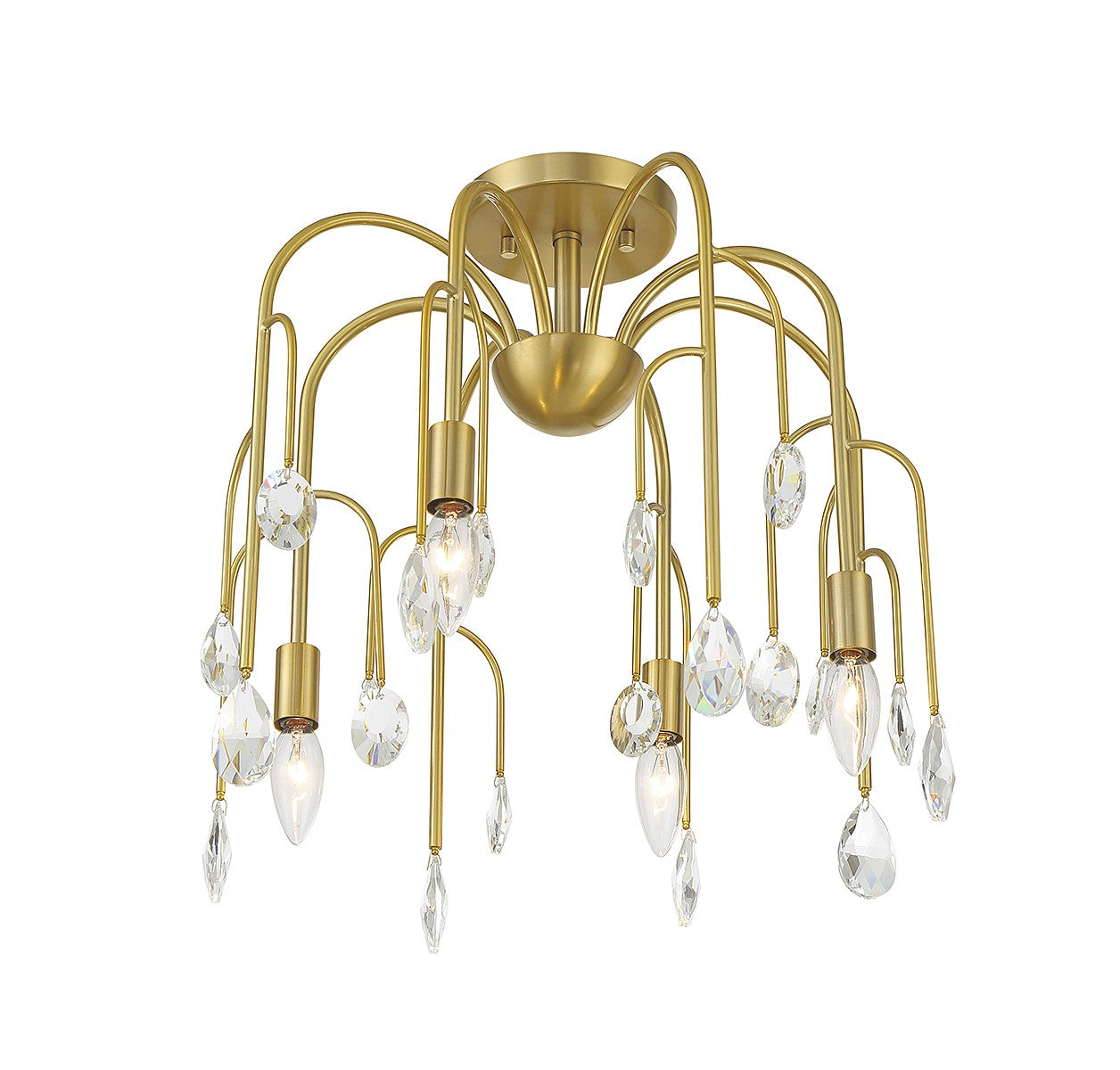 Savoy House - 6-6684-4-127 - Four Light Convertible Semi-Flush or Pendant - Anholt - Noble Brass