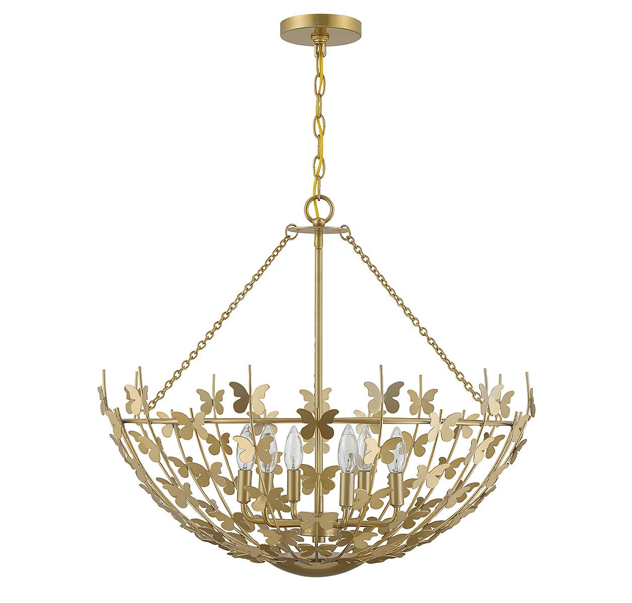 Savoy House - 7-4199-6-171 - Six Light Pendant - Birch - Burnished Brass