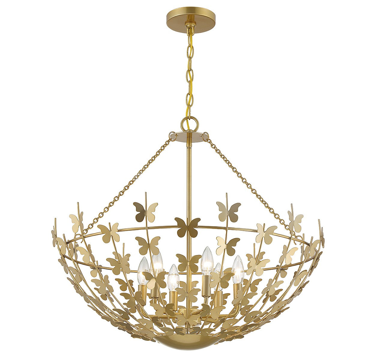 Savoy House - 7-4199-6-171 - Six Light Pendant - Birch - Burnished Brass