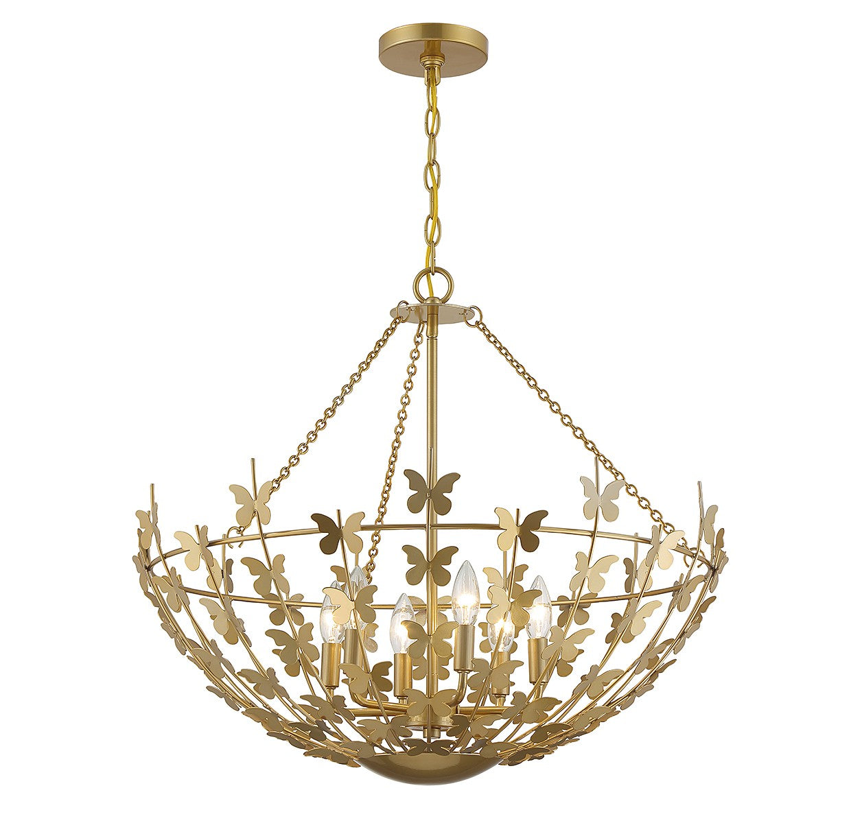 Savoy House - 7-4199-6-171 - Six Light Pendant - Birch - Burnished Brass