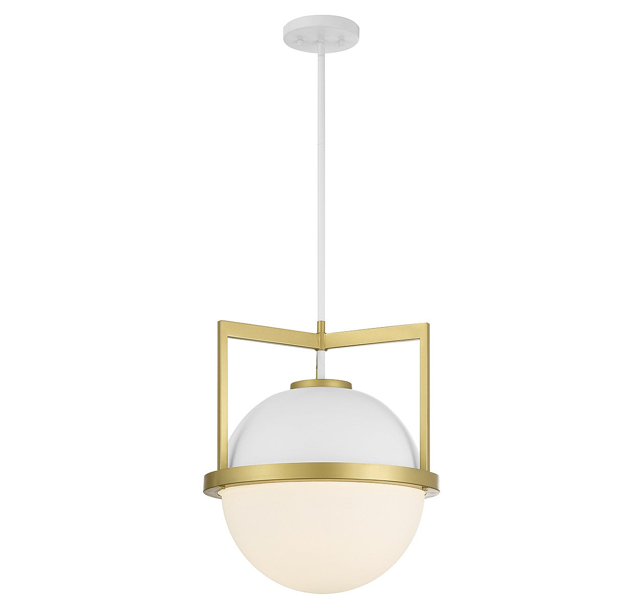 Savoy House - 7-4600-1-142 - One Light Pendant - Carlysle - White with Warm Brass