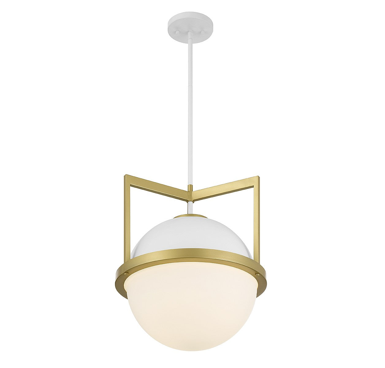 Savoy House - 7-4600-1-142 - One Light Pendant - Carlysle - White with Warm Brass