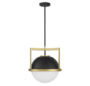 Savoy House - 7-4600-1-143 - One Light Pendant - Carlysle - Matte Black with Warm Brass