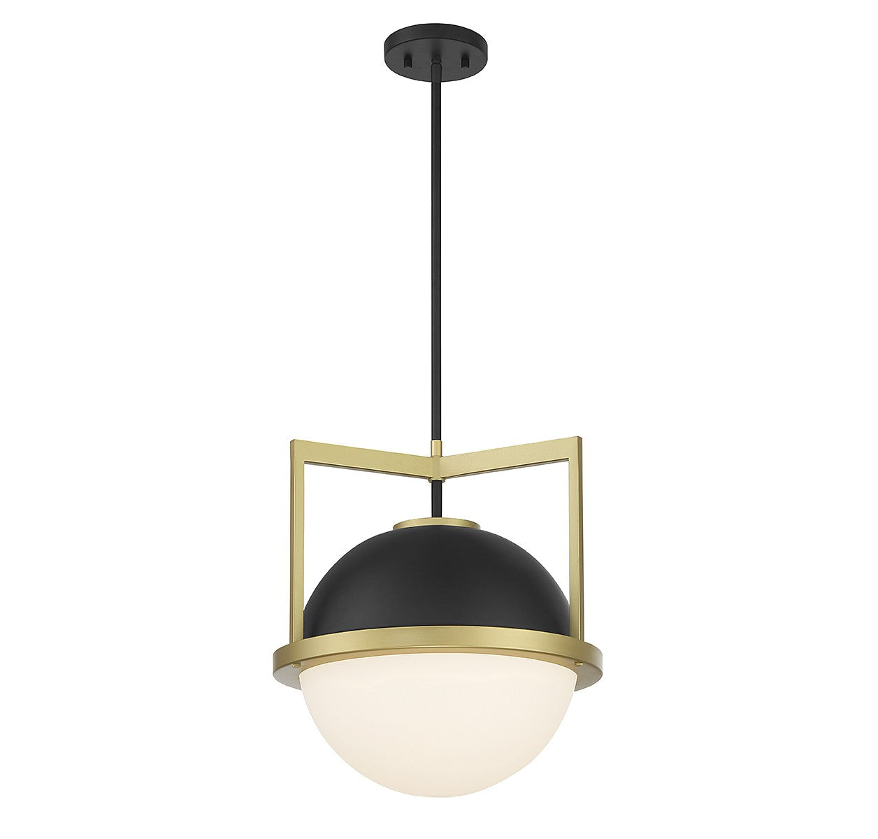 Savoy House - 7-4600-1-143 - One Light Pendant - Carlysle - Matte Black with Warm Brass