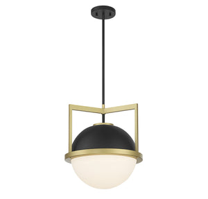 Savoy House - 7-4600-1-143 - One Light Pendant - Carlysle - Matte Black with Warm Brass