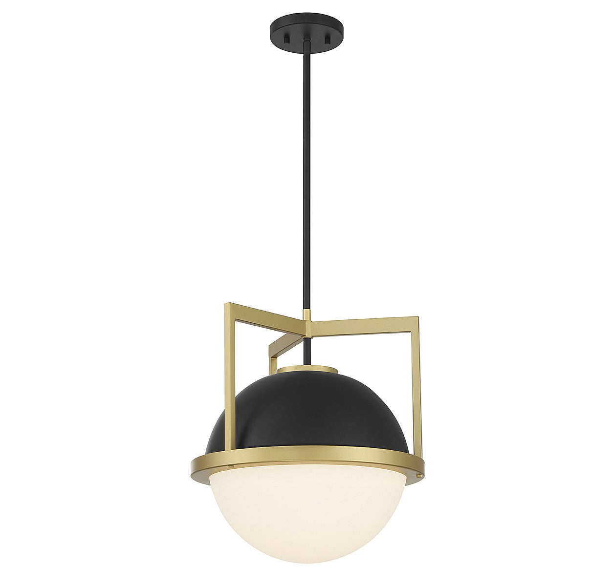 Savoy House - 7-4600-1-143 - One Light Pendant - Carlysle - Matte Black with Warm Brass