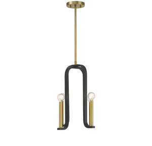 Savoy House - 7-5532-4-143 - Four Light Pendant - Archway - Matte Black with Warm Brass