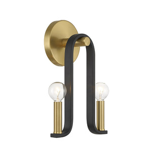 Savoy House - 9-5531-2-143 - Two Light Wall Sconce - Archway - Matte Black with Warm Brass