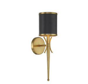 Savoy House - 9-9944-1-143 - One Light Wall Sconce - Quincy - Matte Black with Warm Brass