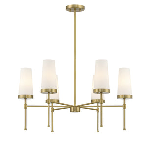 Savoy House - 1-2802-6-322 - Six Light Chandelier - Haynes - Warm Brass