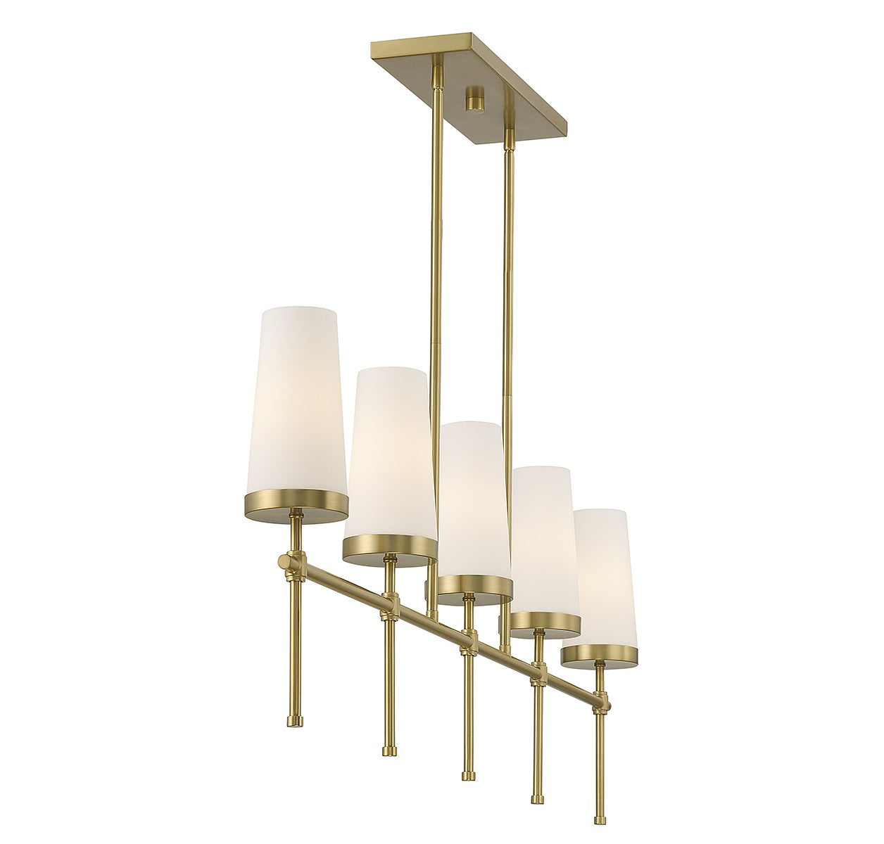 Savoy House - 1-2803-5-322 - Five Light Linear Chandelier - Haynes - Warm Brass