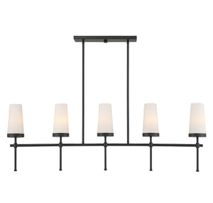 Savoy House - 1-2803-5-89 - Five Light Linear Chandelier - Haynes - Matte Black