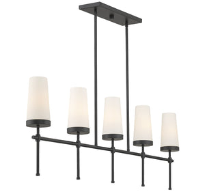 Savoy House - 1-2803-5-89 - Five Light Linear Chandelier - Haynes - Matte Black