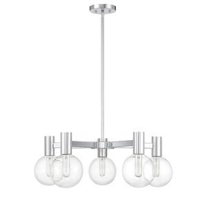 Savoy House - 1-3073-5-11 - Five Light Chandelier - Wright - Chrome