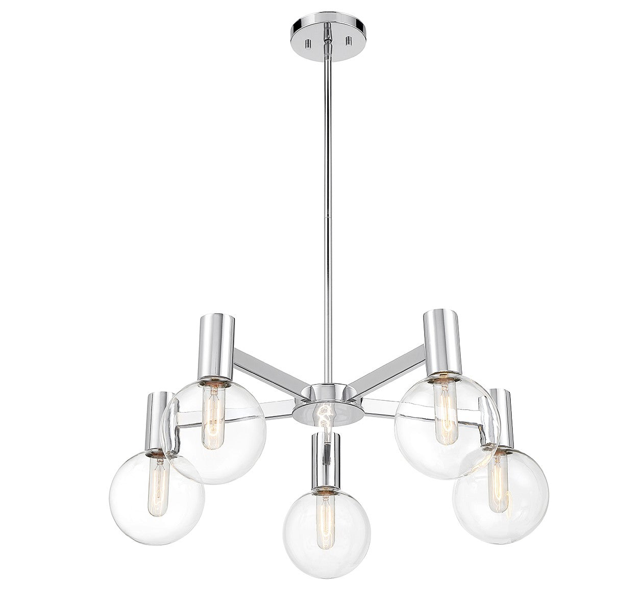 Savoy House - 1-3073-5-11 - Five Light Chandelier - Wright - Chrome