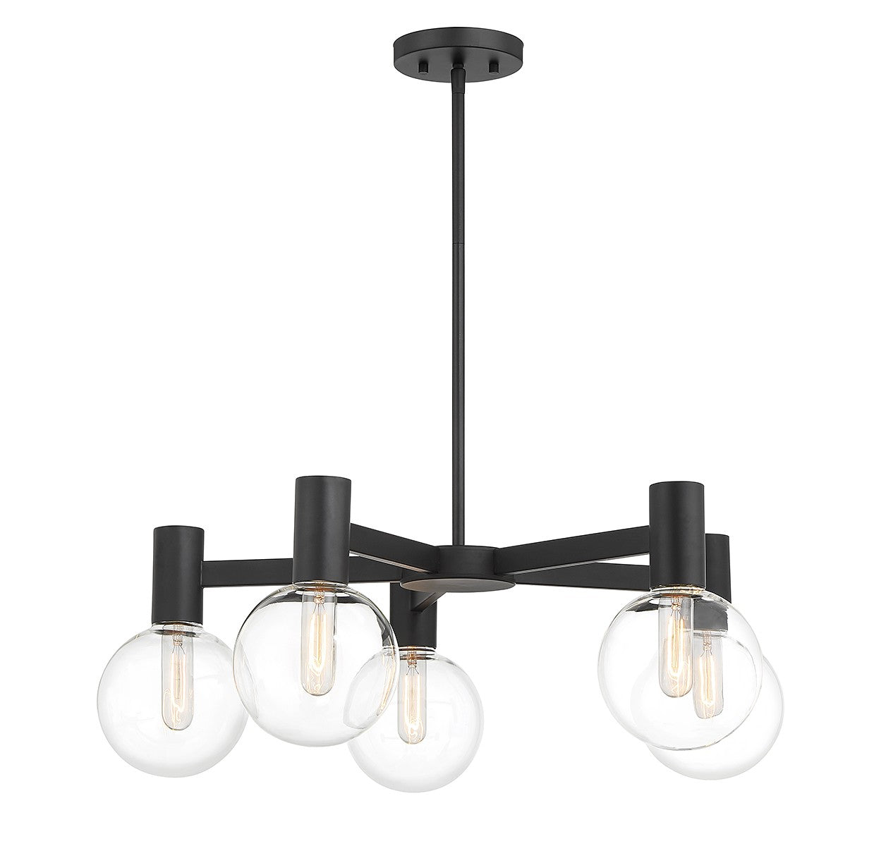 Savoy House - 1-3073-5-89 - Five Light Chandelier - Wright - Matte Black