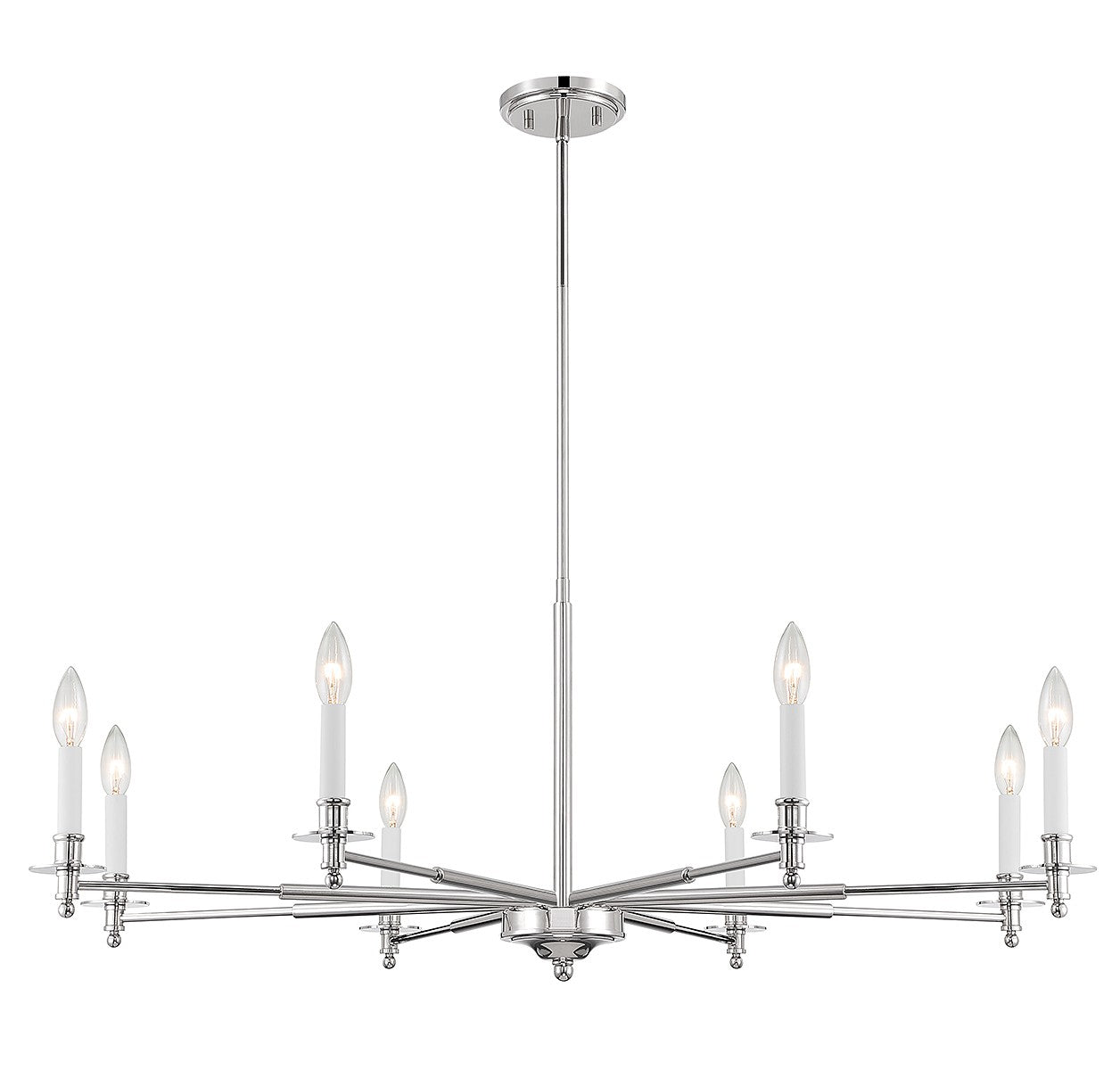 Savoy House - 1-4412-8-109 - Eight Light Chandelier - Jasmine - Polished Nickel