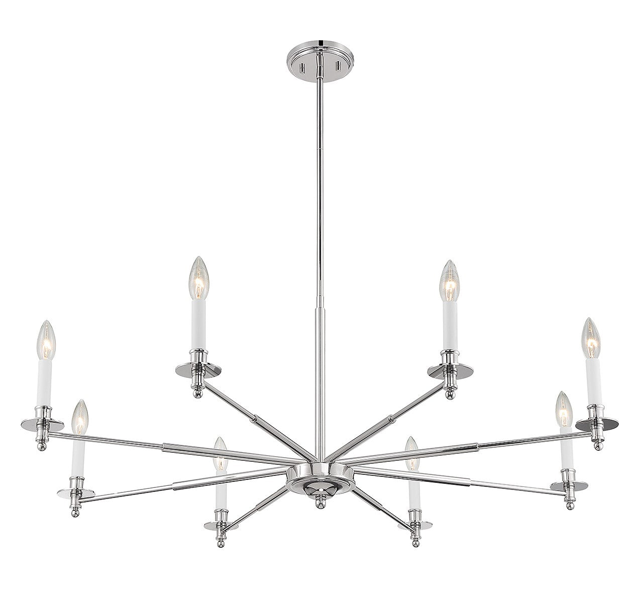 Savoy House - 1-4412-8-109 - Eight Light Chandelier - Jasmine - Polished Nickel