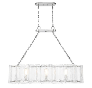 Savoy House - 1-8203-3-109 - Three Light Linear Chandelier - Genry - Polished Nickel