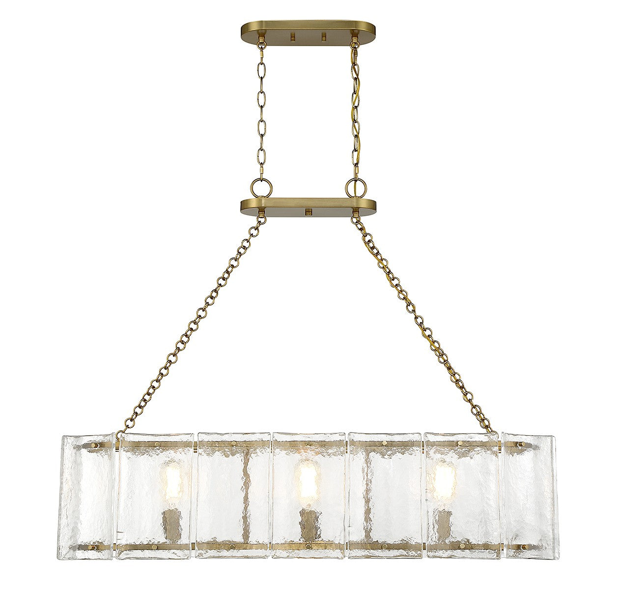 Savoy House - 1-8203-3-322 - Three Light Linear Chandelier - Genry - Warm Brass