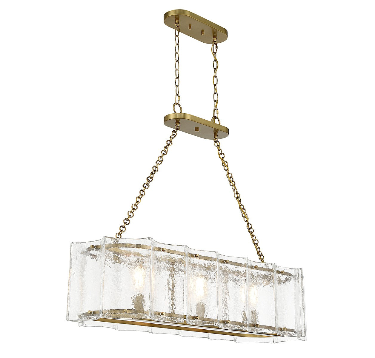 Savoy House - 1-8203-3-322 - Three Light Linear Chandelier - Genry - Warm Brass