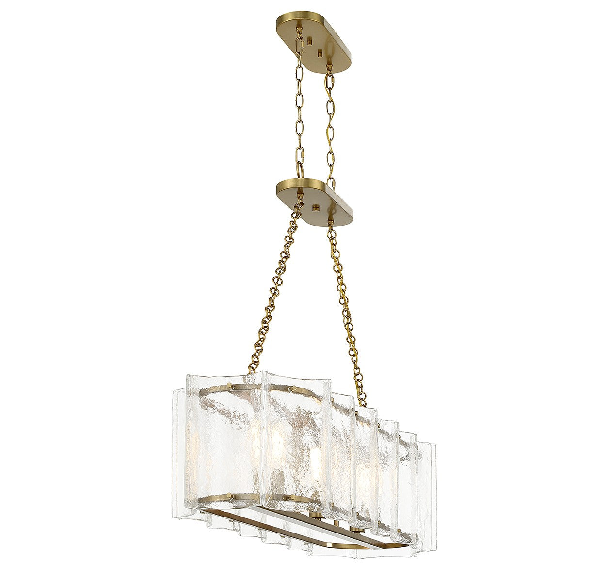 Savoy House - 1-8203-3-322 - Three Light Linear Chandelier - Genry - Warm Brass