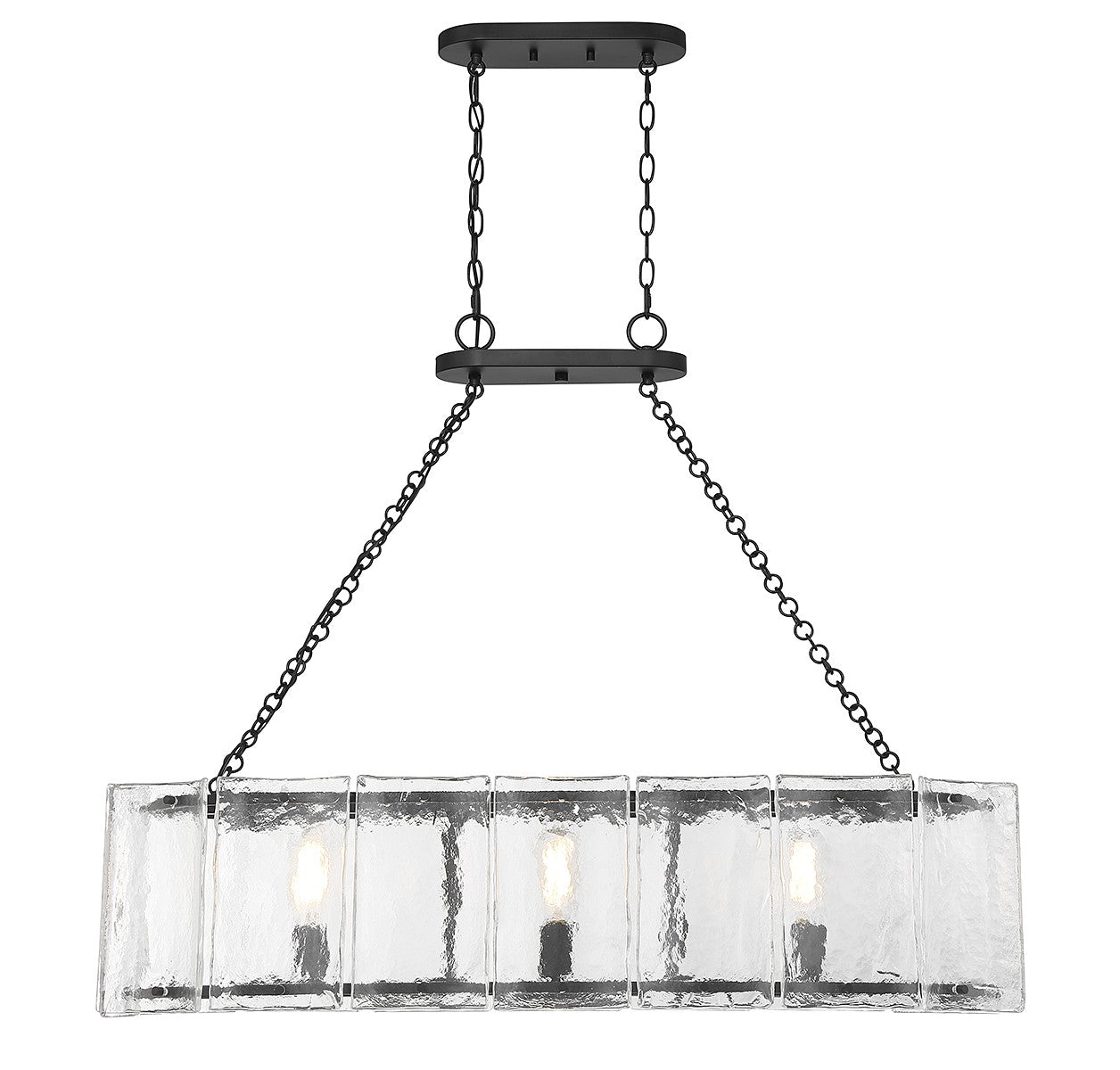 Savoy House - 1-8203-3-89 - Three Light Linear Chandelier - Genry - Matte Black