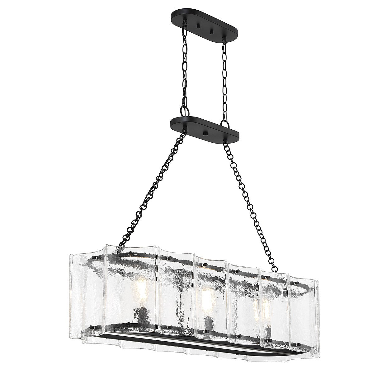 Savoy House - 1-8203-3-89 - Three Light Linear Chandelier - Genry - Matte Black