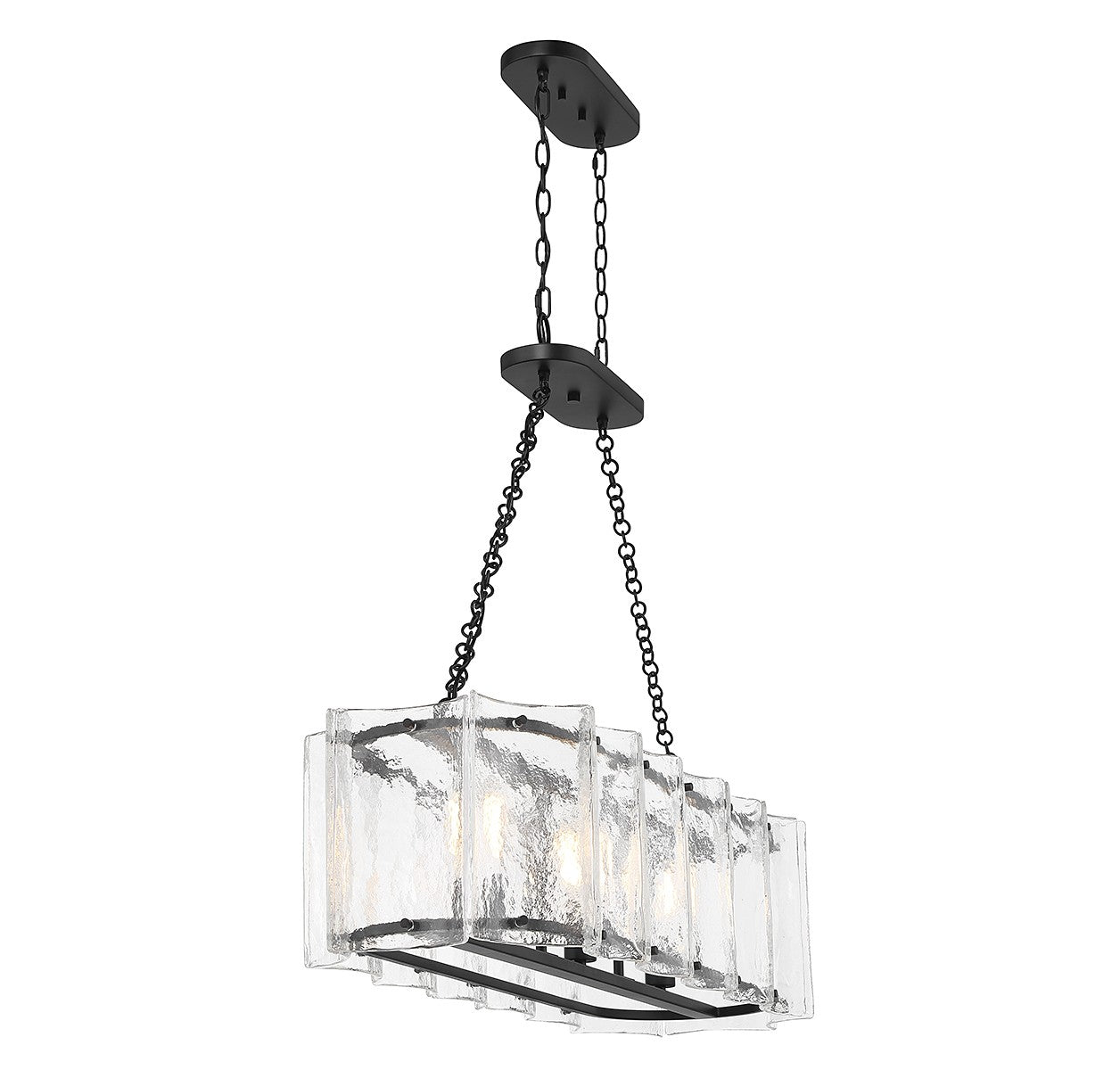 Savoy House - 1-8203-3-89 - Three Light Linear Chandelier - Genry - Matte Black