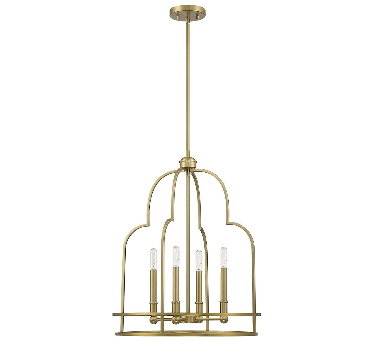 Savoy House - 3-6612-4-322 - Four Light Pendant - Diplomat - Warm Brass