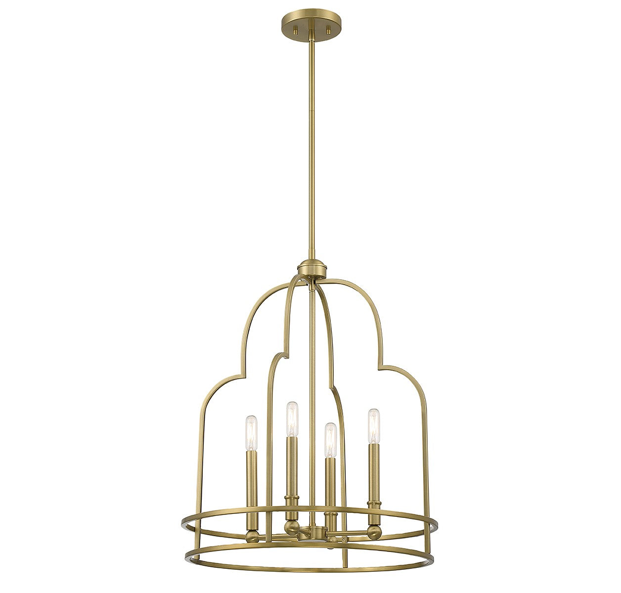 Savoy House - 3-6612-4-322 - Four Light Pendant - Diplomat - Warm Brass