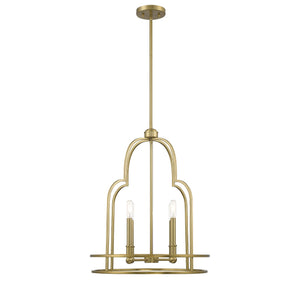 Savoy House - 3-6612-4-322 - Four Light Pendant - Diplomat - Warm Brass