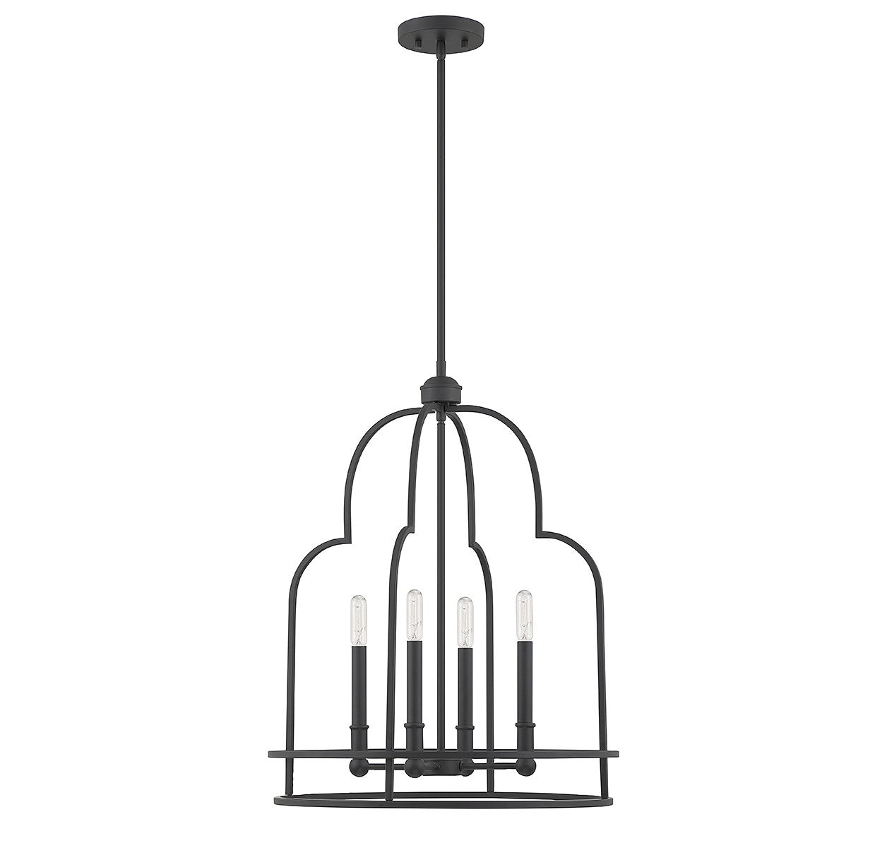 Savoy House - 3-6612-4-89 - Four Light Pendant - Diplomat - Matte Black