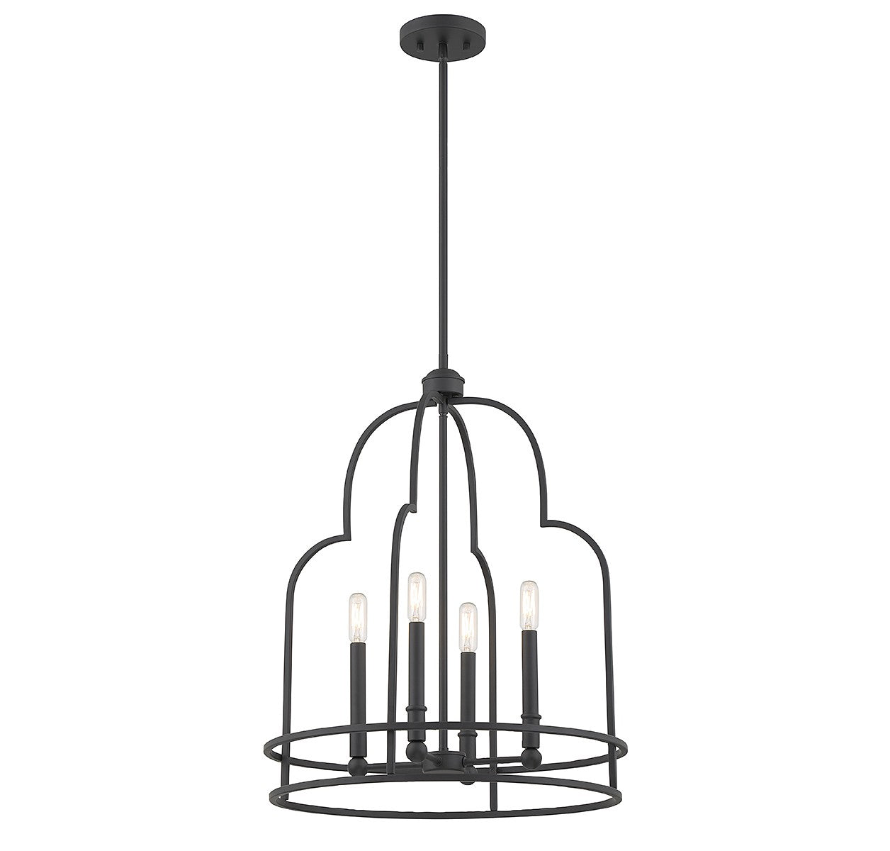 Savoy House - 3-6612-4-89 - Four Light Pendant - Diplomat - Matte Black