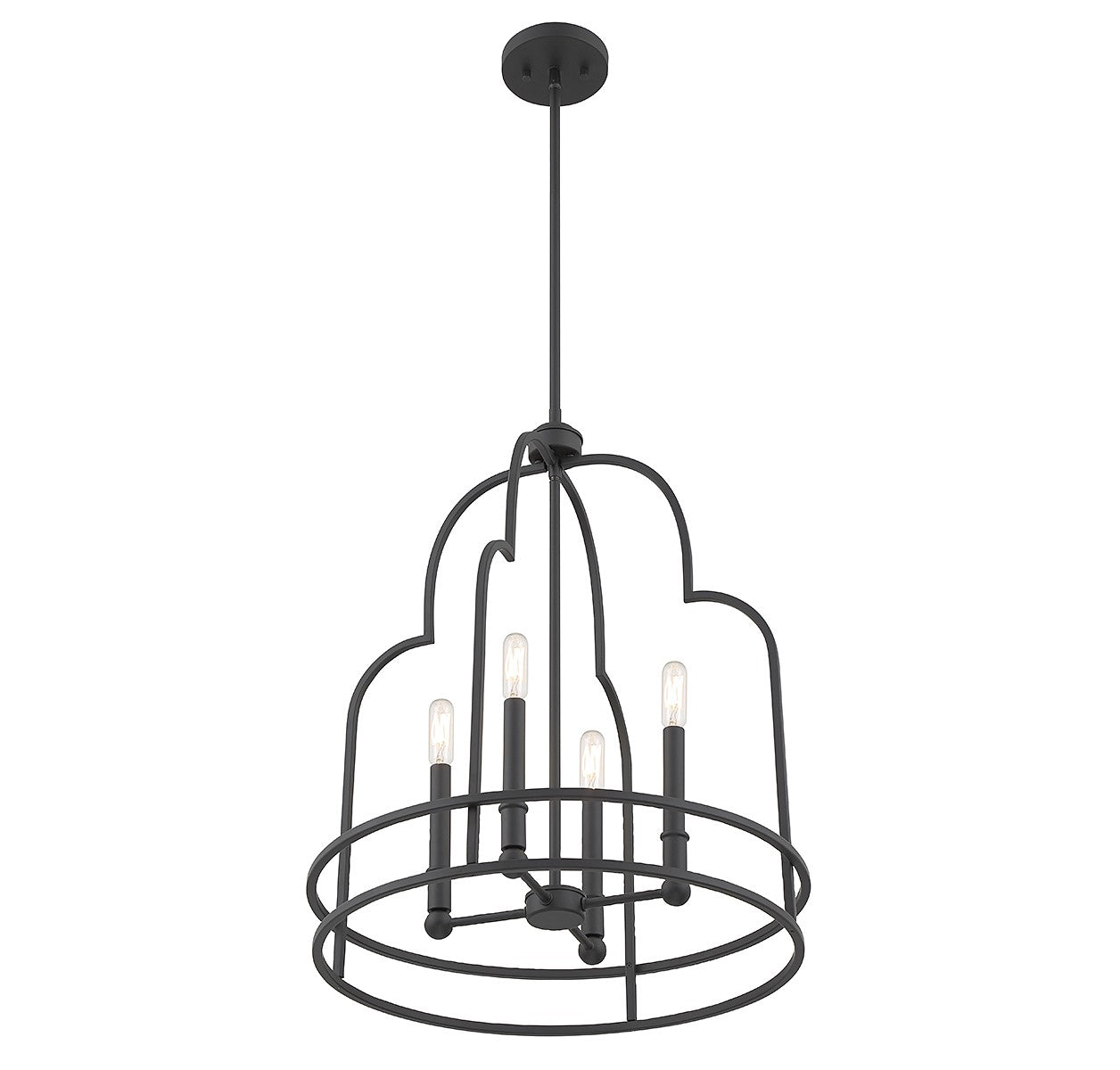 Savoy House - 3-6612-4-89 - Four Light Pendant - Diplomat - Matte Black