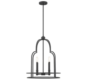 Savoy House - 3-6612-4-89 - Four Light Pendant - Diplomat - Matte Black