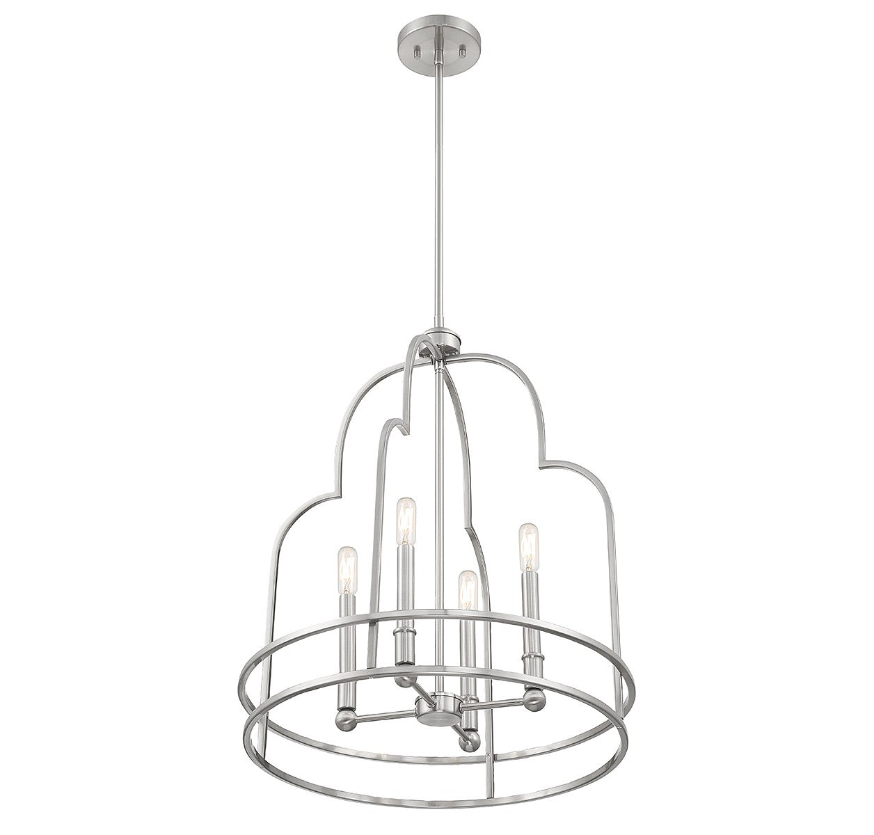 Savoy House - 3-6612-4-SN - Four Light Pendant - Diplomat - Satin Nickel