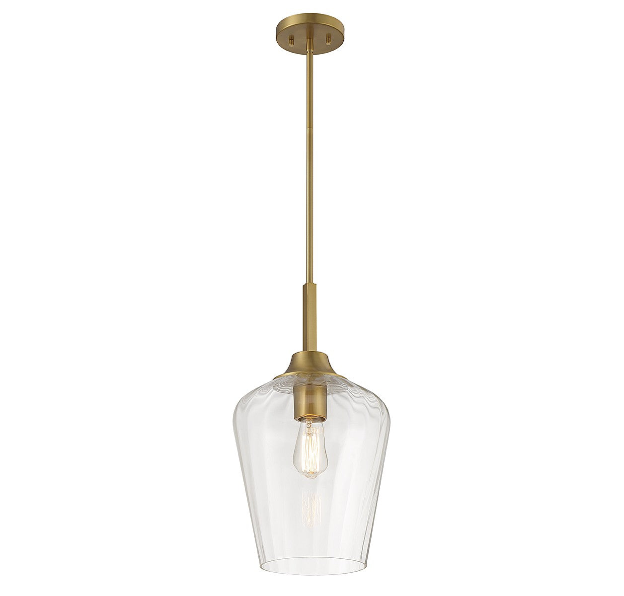 Savoy House - 7-3390-1-322 - One Light Pendant - Carlton - Warm Brass