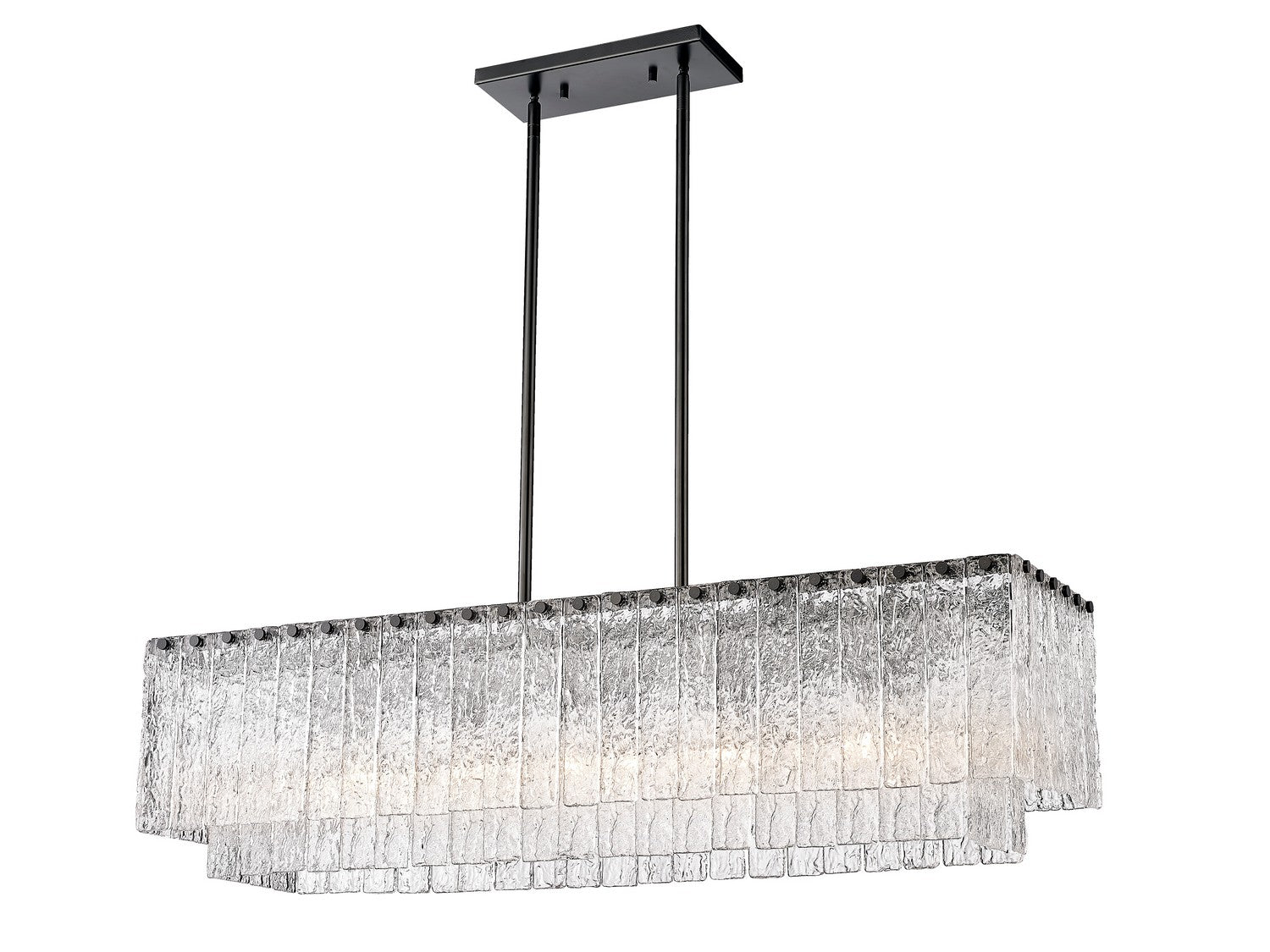 Z-Lite - 1943-42L-MB - Five Light Linear Chandelier - Glacier - Matte Black