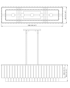 Z-Lite - 1943-42L-MB - Five Light Linear Chandelier - Glacier - Matte Black