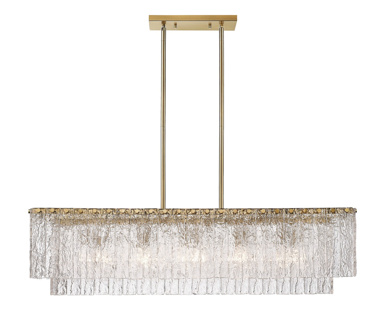 Z-Lite - 1943-42L-MGLD - Five Light Linear Chandelier - Glacier - Modern Gold