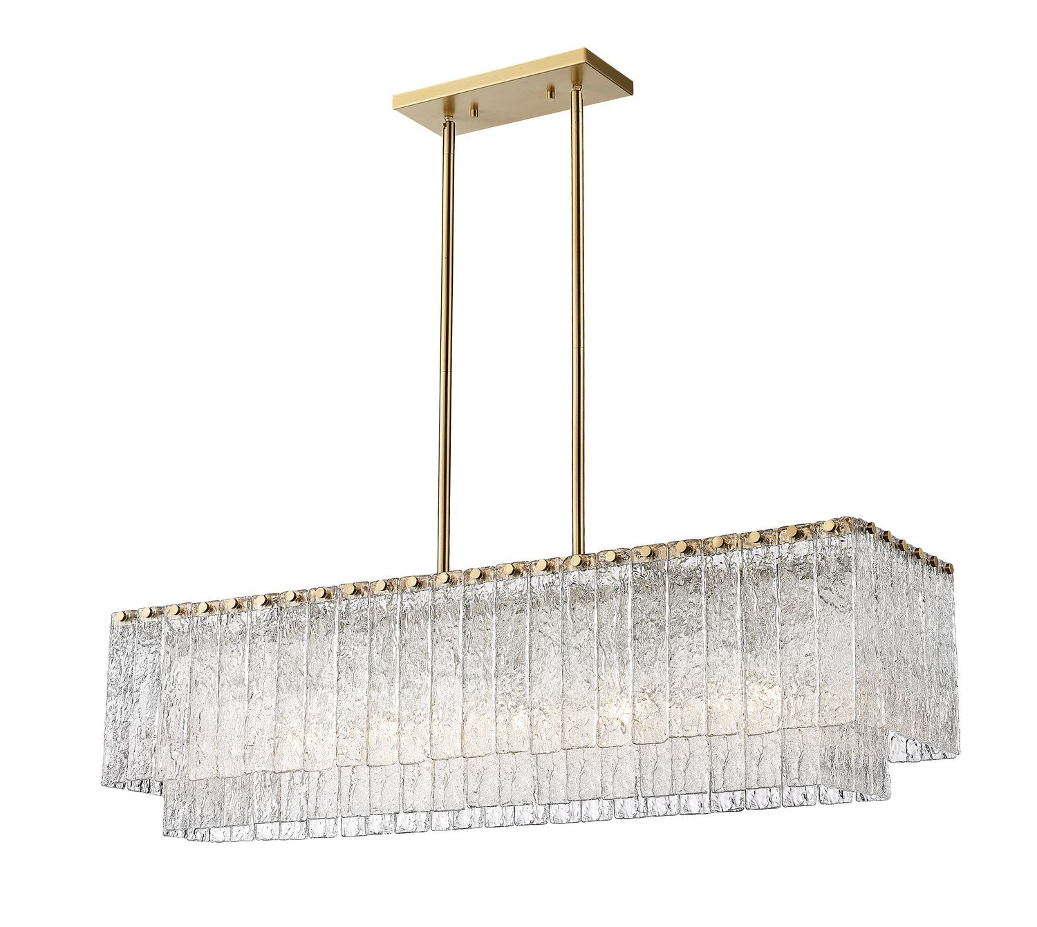 Z-Lite - 1943-42L-MGLD - Five Light Linear Chandelier - Glacier - Modern Gold