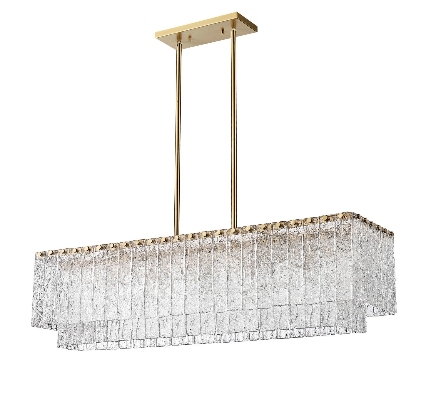 Z-Lite - 1943-42L-MGLD - Five Light Linear Chandelier - Glacier - Modern Gold