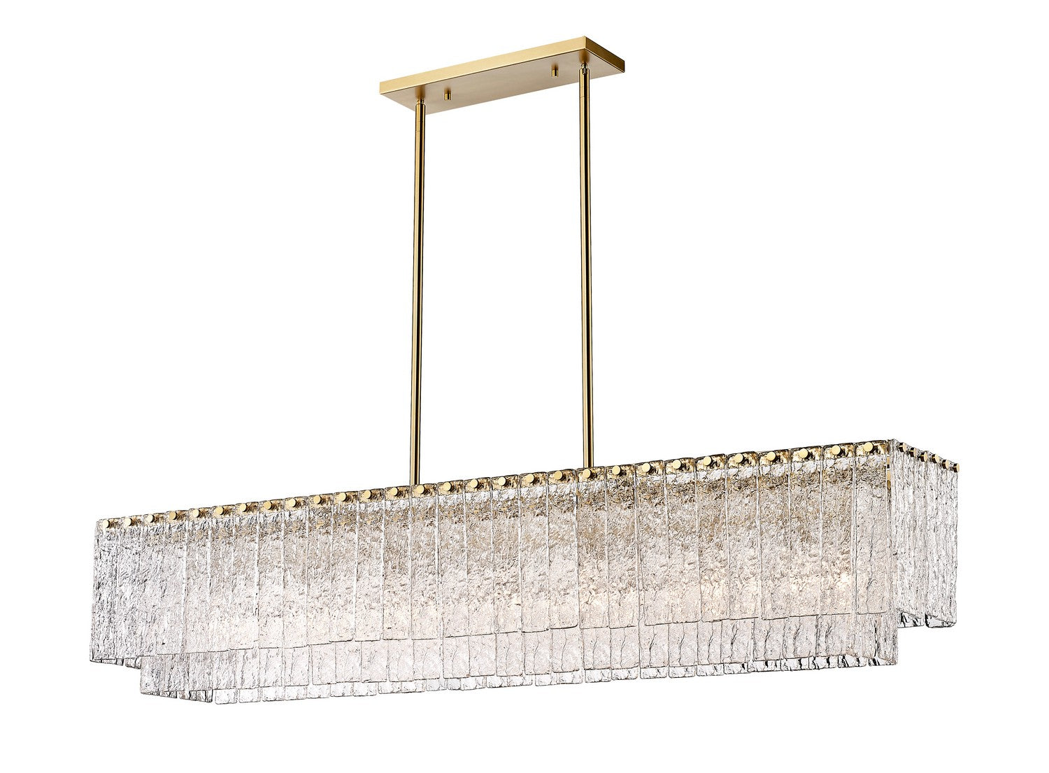 Z-Lite - 1943-53L-MGLD - Seven Light Linear Chandelier - Glacier - Modern Gold