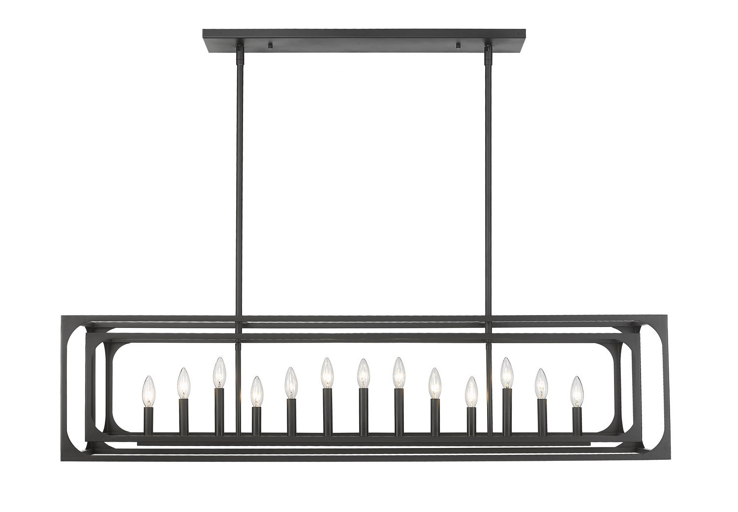 Z-Lite - 3038-13L-MB - 13 Light Linear Chandelier - Easton - Matte Black