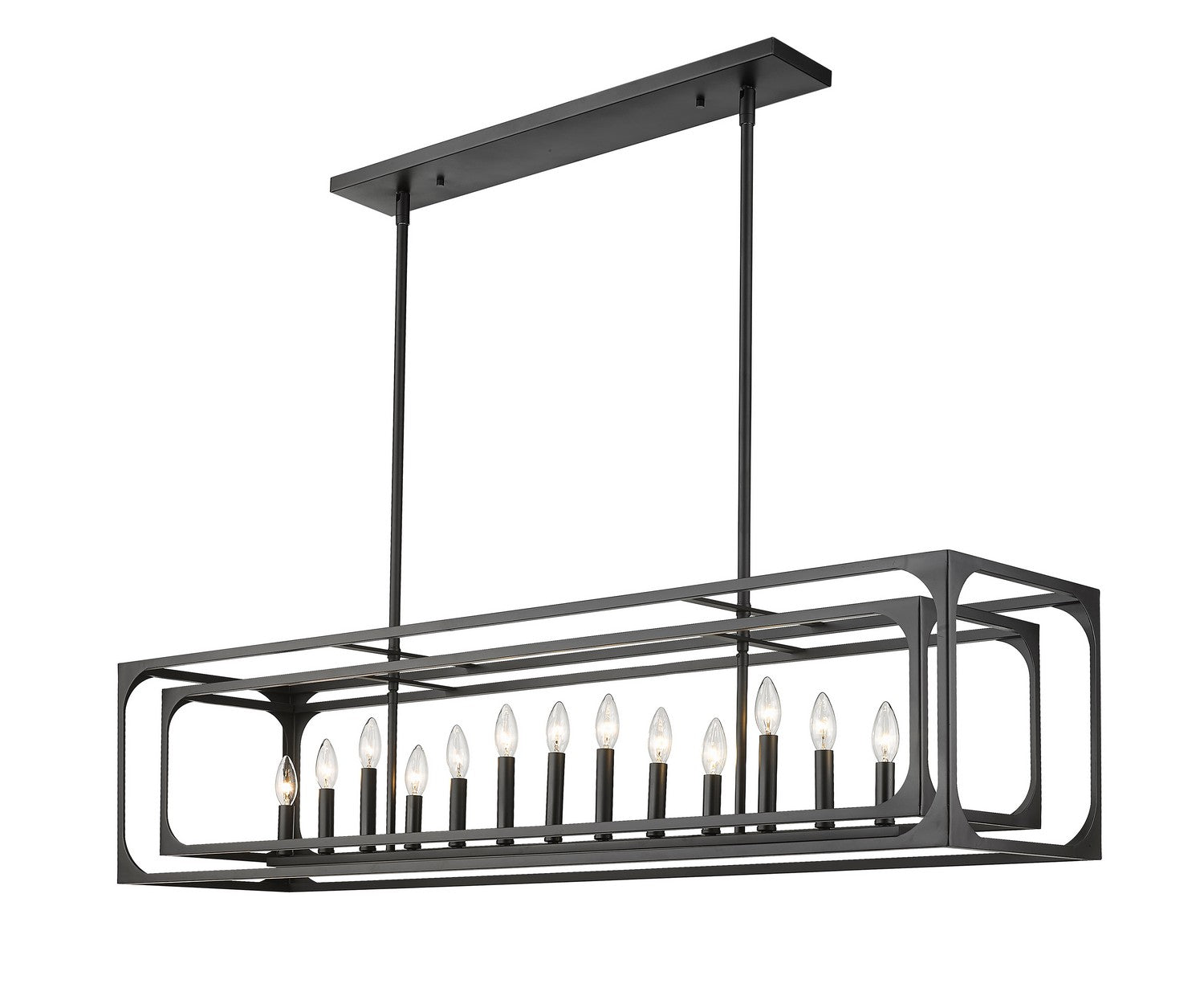 Z-Lite - 3038-13L-MB - 13 Light Linear Chandelier - Easton - Matte Black