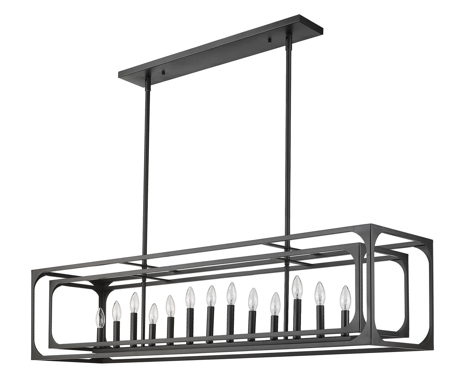 Z-Lite - 3038-13L-MB - 13 Light Linear Chandelier - Easton - Matte Black