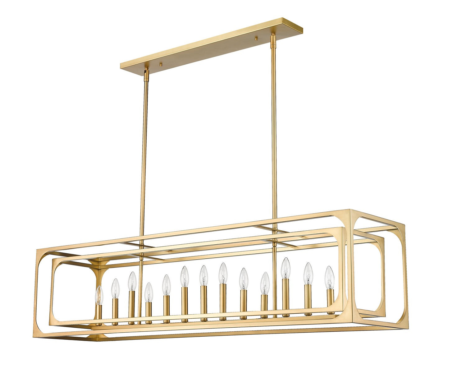 Z-Lite - 3038-13L-RB - 13 Light Linear Chandelier - Easton - Rubbed Brass